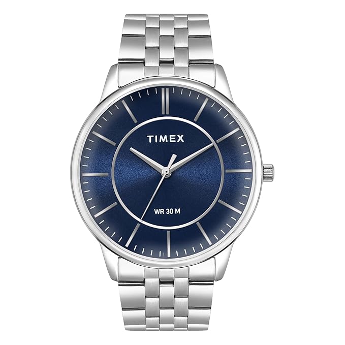 Timex TWTG12102 Men’s Blue Dial Analog Watch with Stainless Steel Strap