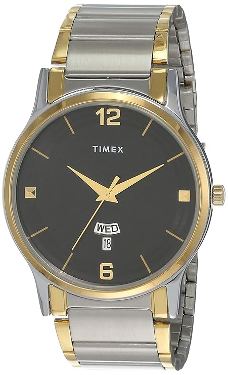 Timex TW000R425 Men’s Black Dial Two-Tone Stainless Steel Analog Quartz Watch
