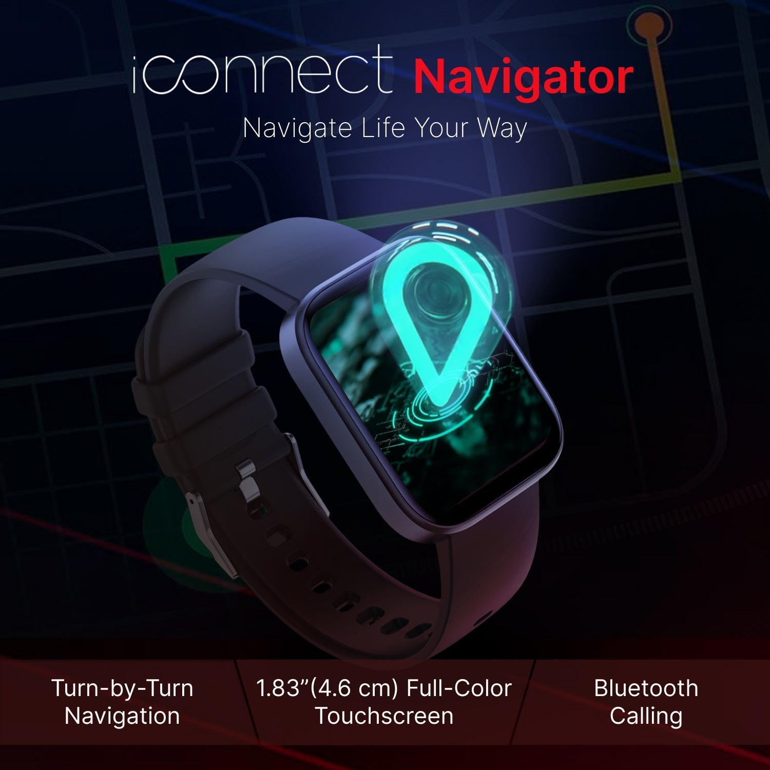 Timex TWIXW900T iConnect Navigator Unisex Smartwatch with  Bluetooth Calling & Navigation