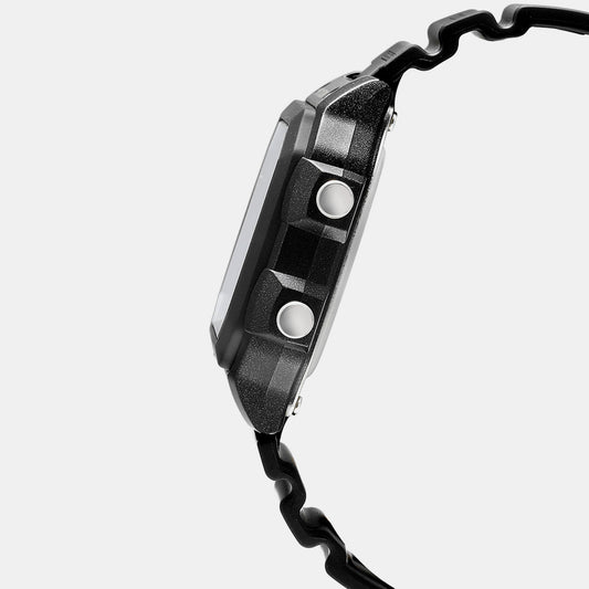 Casio D098 Digital Quartz Unisex Watch with Black Digital Display, World Time & LED Light