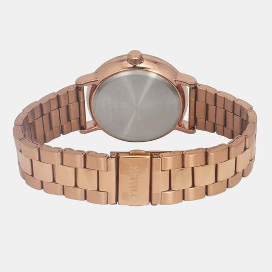 Timex TWEG20018 Men’s Black Dial Quartz Chronograph Watch with Rose Gold Stainless Steel Strap