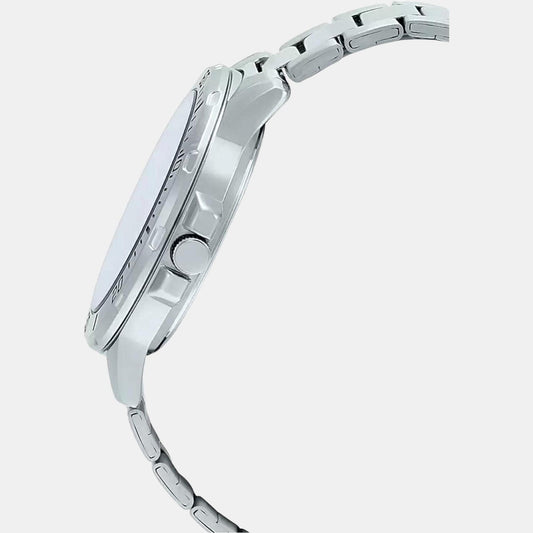 Casio A1363 Enticer Men’s Analog Quartz Watch with Blue Dial & Silver Stainless Steel Bracelet