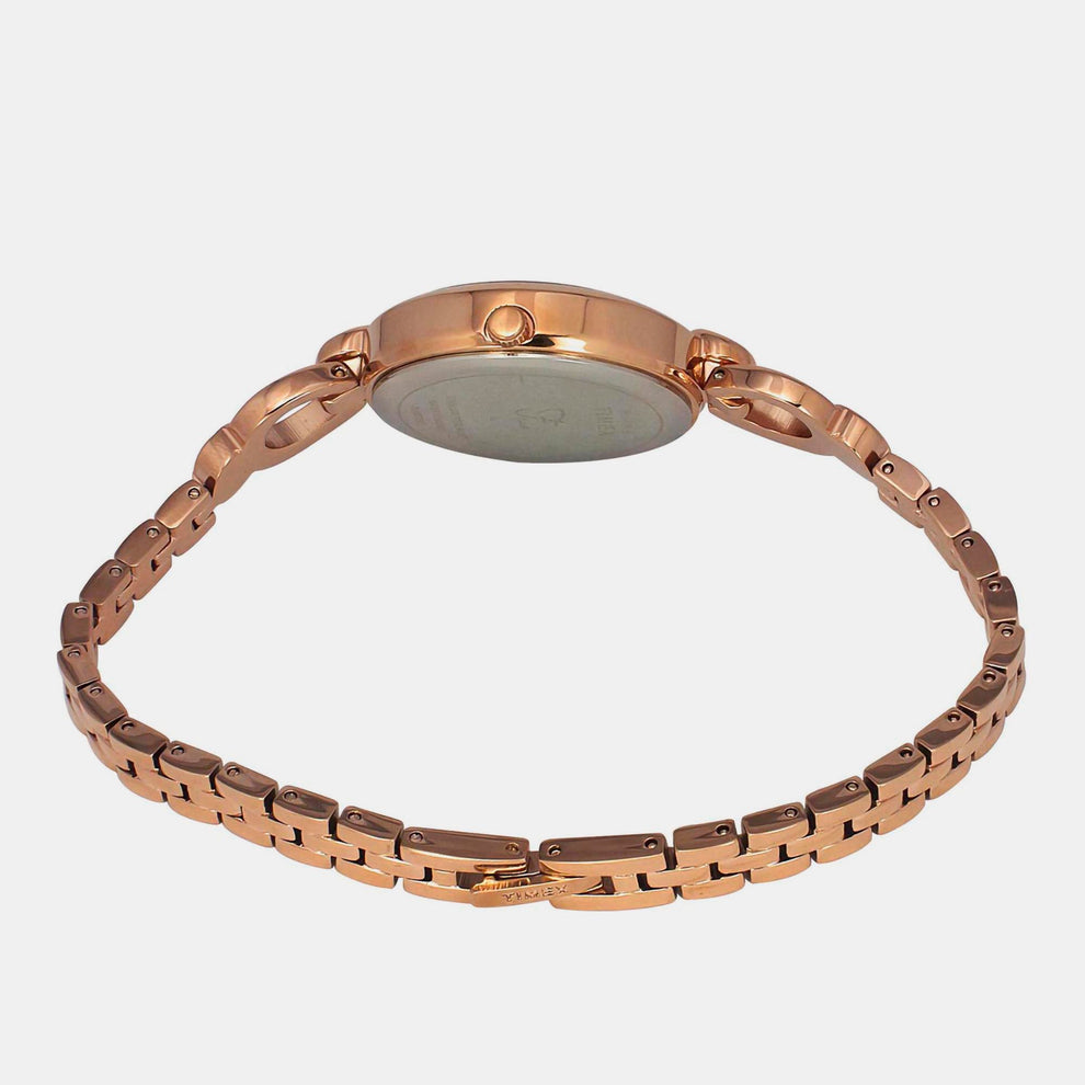 Timex TWEL18103 Women’s Rose-Gold Dial Quartz Analog Watch