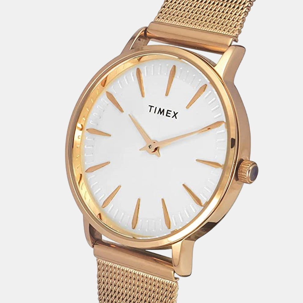 Timex TWEL15606 Women’s White Dial Quartz Analog Watch