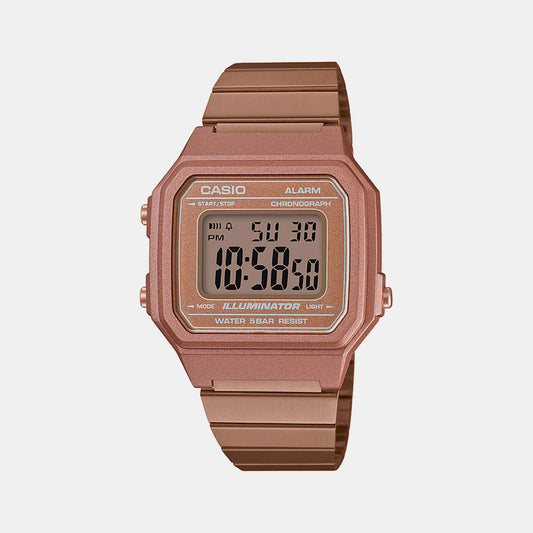 Casio D200 Vintage Unisex Quartz Digital Watch with Rose Gold Dial & Black Display