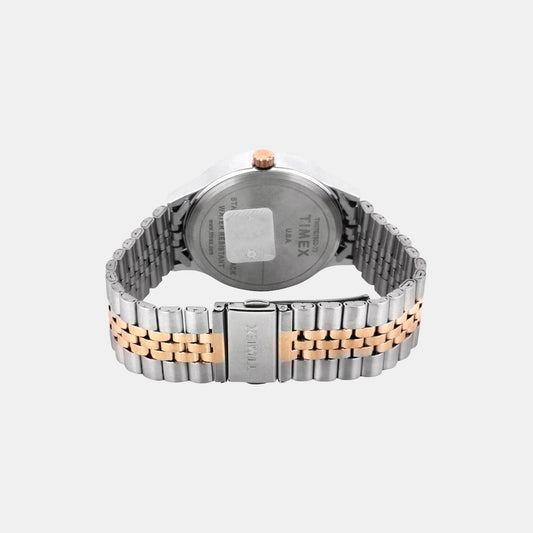 Timex Fashion Men’s Black Dial Analog Quartz Watch – Black Round Dial, Stainless Steel