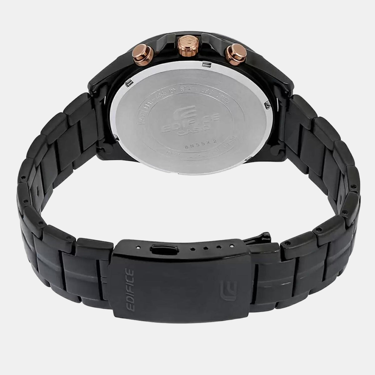 Casio EX493 Edifice Men’s Analog Quartz Chronograph Watch with Black Dial & Black Stainless Steel Bracelet