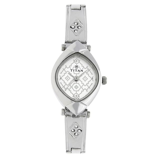 Titan 2417SM01 Silver Dial Analog Watch for Women – Silver Stainless Steel Strap, Quartz Movement