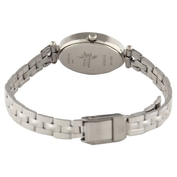 Titan 2418SM01 Purple Round Dial Analog Watch for Women – Stainless Steel Strap