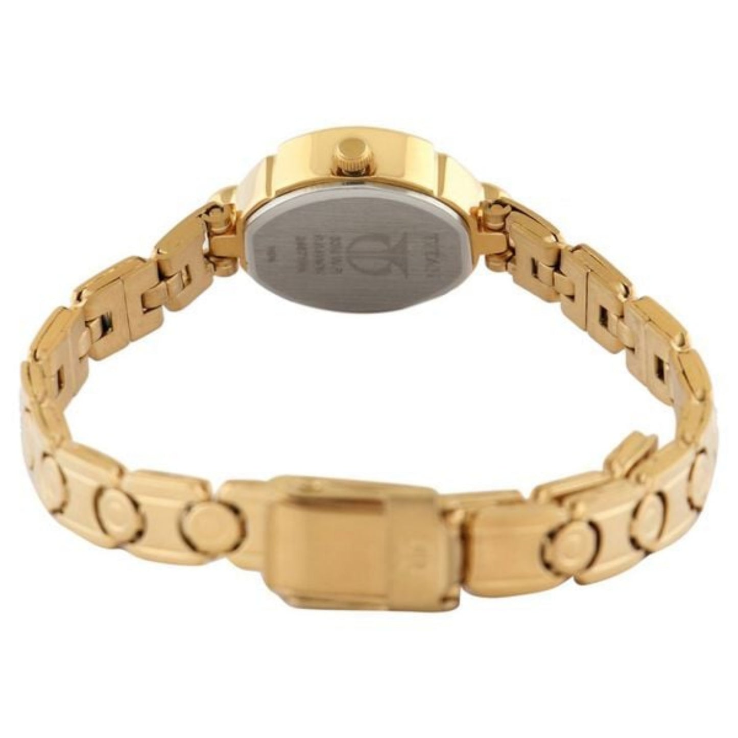 Titan 2467YM02 Quartz Analog Champagne Dial Watch for Women, Golden Stainless Steel Strap