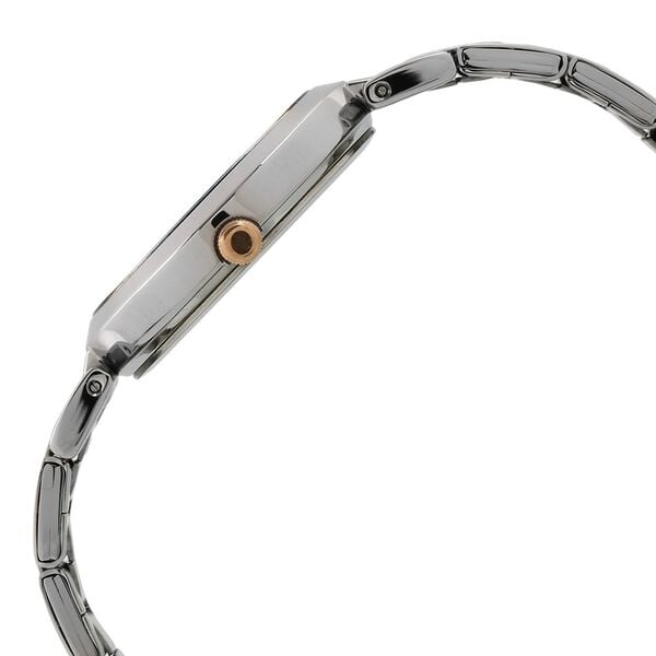 Titan 2480KM01 Women’s Rose-Gold Dial Analog Watch with Silver Stainless-Steel Strap