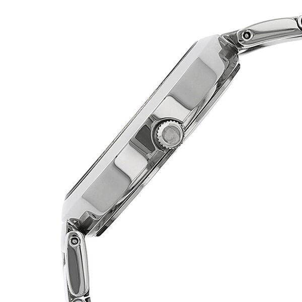 Titan 2480SM07 Women’s Mother-of-Pearl Dial Analog Watch with Silver Stainless-Steel Strap