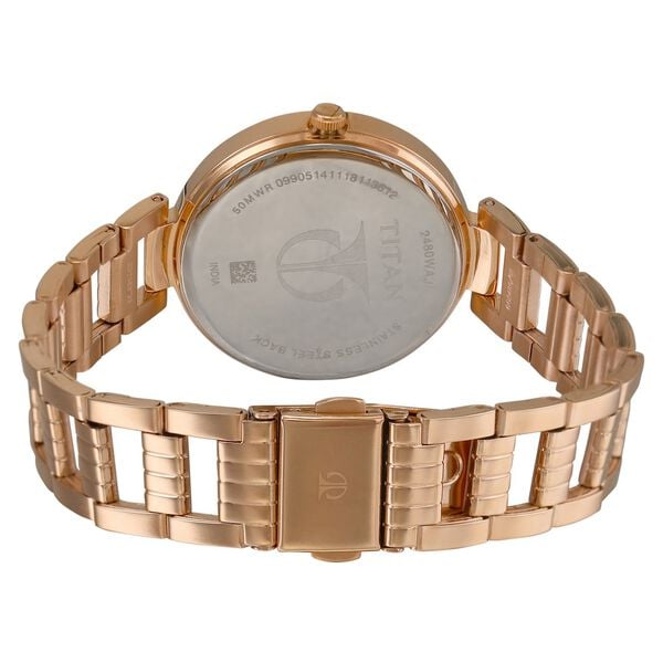 Titan 2480WM03 Analog Quartz Women’s Rose Gold & Pink Watch