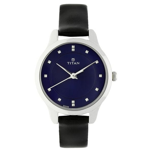 Titan NP2481SL08 Women’s Quartz Analog Blue Dial Leather Watch