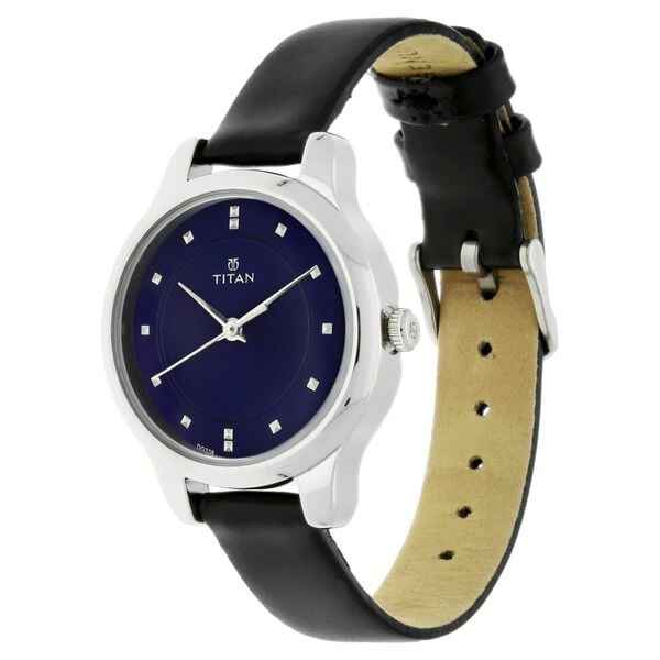 Titan NP2481SL08 Women’s Quartz Analog Blue Dial Leather Watch