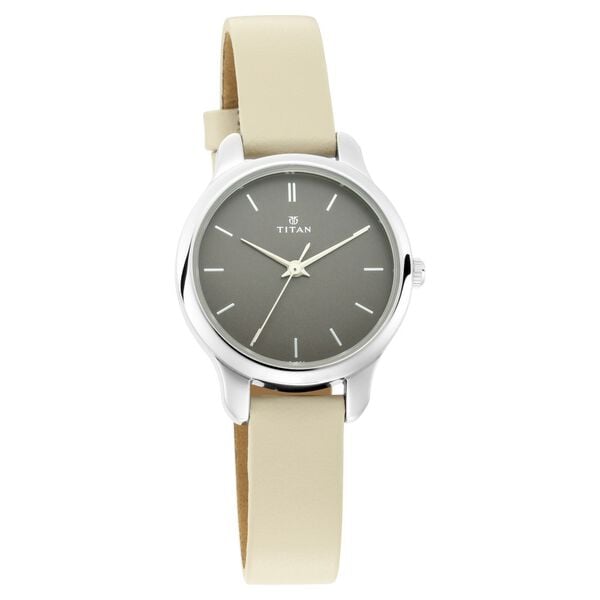 Titan 2481SL11 Women’s Anthracite-Dial Analog Watch with Genuine Leather Strap