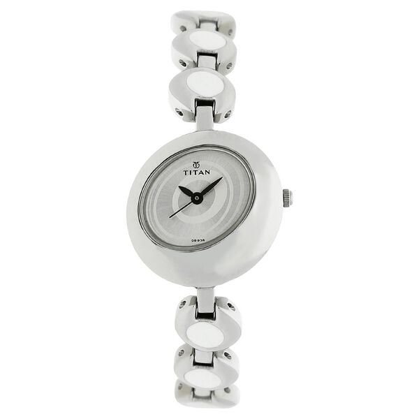Titan 2485SM01 Silver Dial Analog Watch for Women – Silver Stainless Steel Strap, Quartz Movement