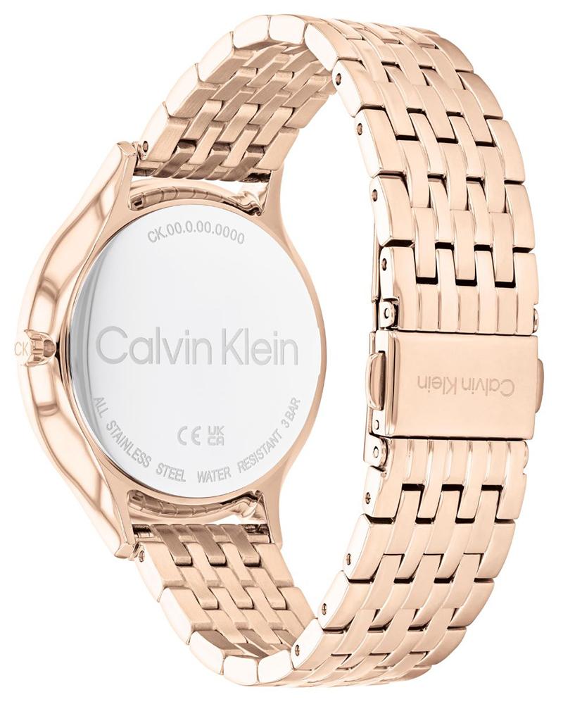 Calvin Klein 25100003 Women’s Timeless Quartz Watch with Black Dial & Carnation-Gold Stainless-Steel strap