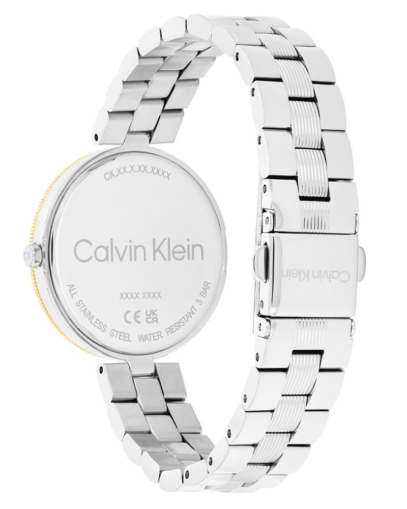 Calvin Klein 25100012 Quartz Analog Women’s Watch with Black Dial, Two-Tone Stainless Steel Bracelet