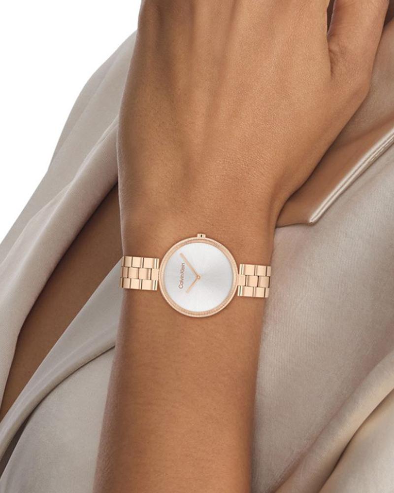 Calvin Klein 25100013 Women’s Gleam Quartz Watch with Grey Dial & Stainless-Steel Strap