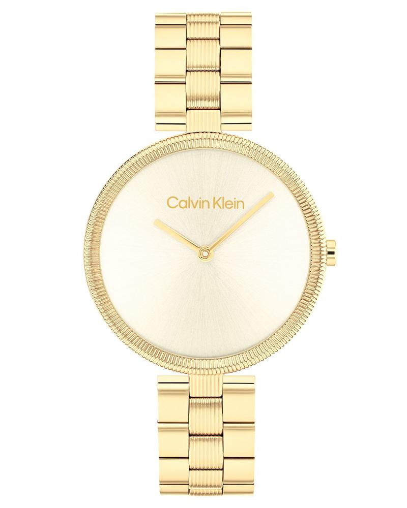 Calvin Klein 25100014 Gleam Women’s Classic Champagne Dial Stainless Steel Watch