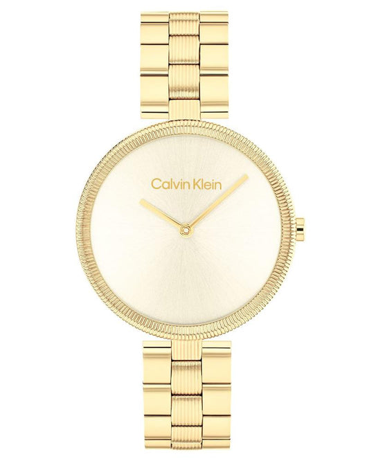 Calvin Klein 25100014 Gleam Women’s Classic Champagne Dial Stainless Steel Watch