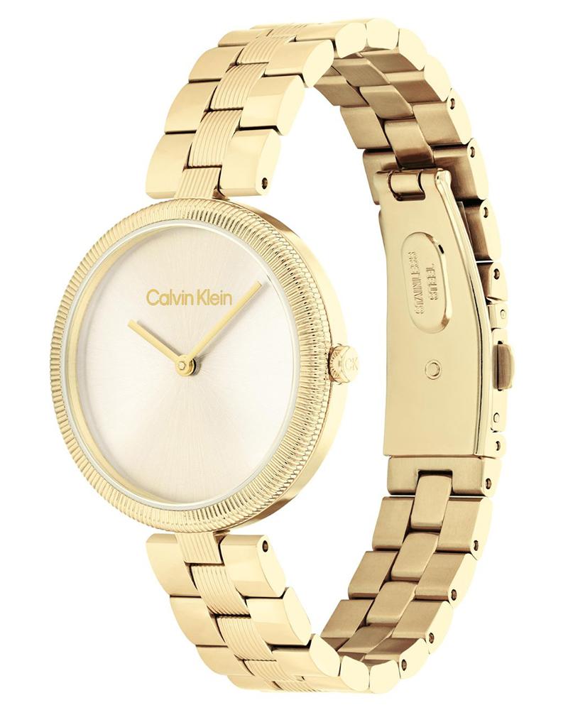 Calvin Klein 25100014 Gleam Women’s Classic Champagne Dial Stainless Steel Watch
