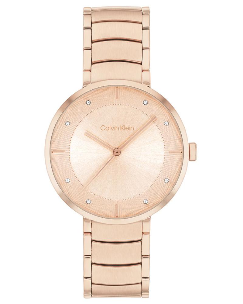 Calvin Klein 25100019 Women’s Sentiment Quartz Watch with Carnation-Gold Dial & Rose-Gold Stainless-Steel Strap