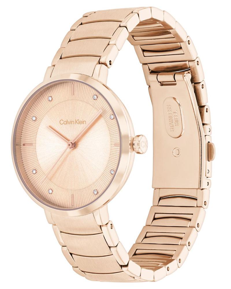 Calvin Klein 25100019 Women’s Sentiment Quartz Watch with Carnation-Gold Dial & Rose-Gold Stainless-Steel Strap