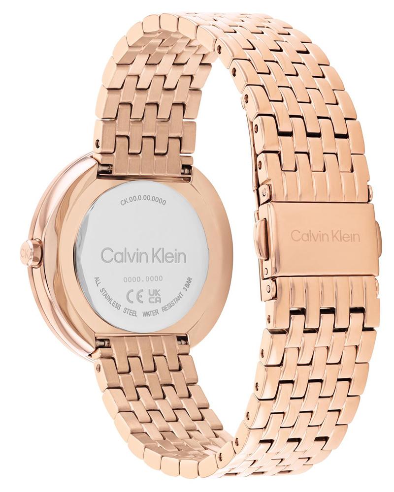 Calvin Klein 25100038 Twisted Bezel Women’s Quartz Analog Watch with Silver Dial, Stainless Steel Strap