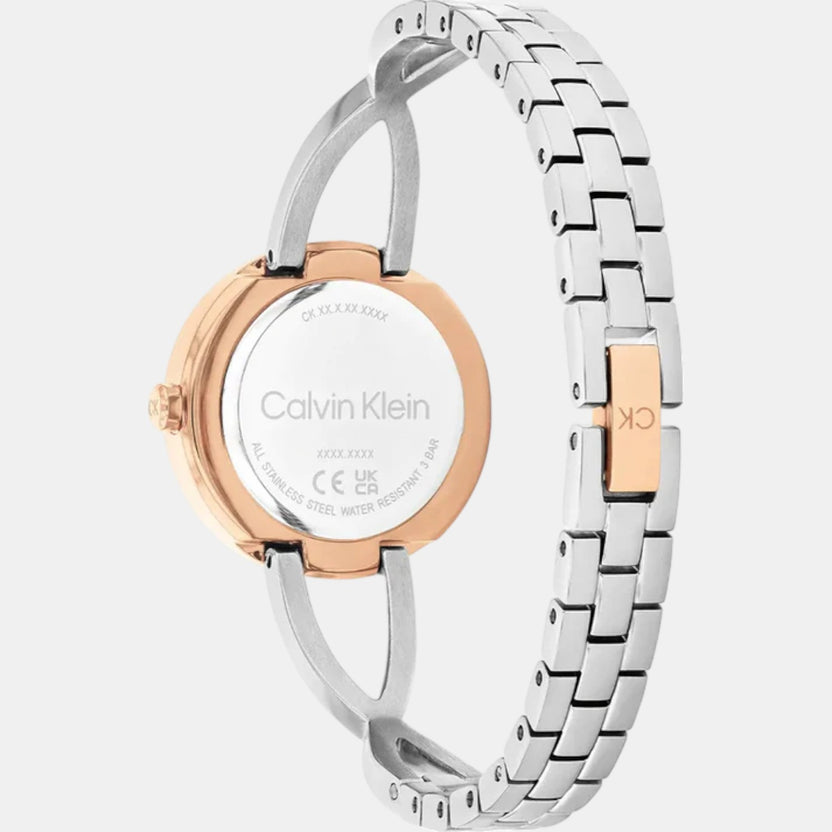 Calvin Klein 25100060 Sculpted Embrace Women Quartz Silver Dial Two-Tone Stainless Steel Watch