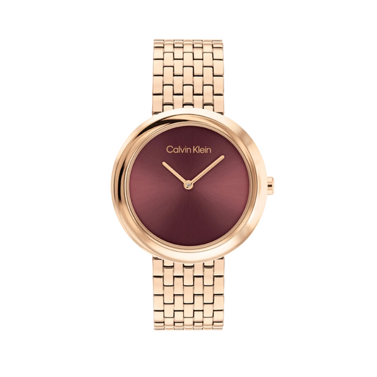 Calvin Klein 25100067 Minimal Women Quartz Rose Gold Dial Stainless Steel Watch