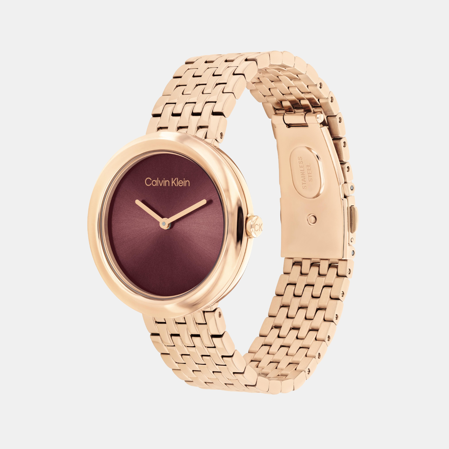 Calvin Klein 25100067 Minimal Women Quartz Rose Gold Dial Stainless Steel Watch