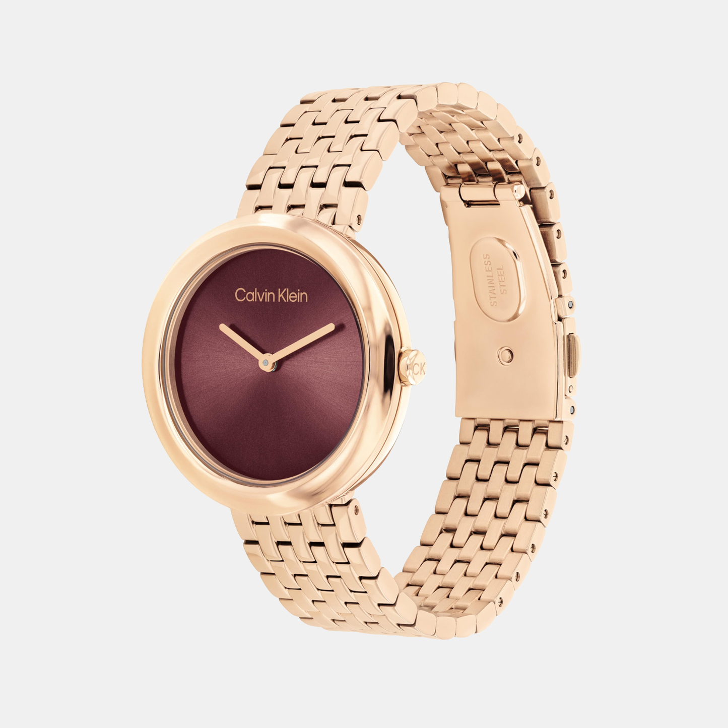 Calvin Klein 25100067 Minimal Women Quartz Rose Gold Dial Stainless Steel Watch
