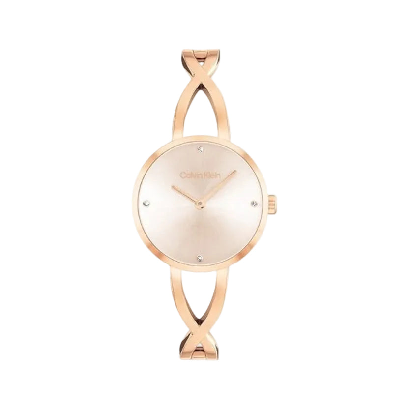 Calvin Klein 25100116 Sculpted Embrace Women Quartz Watch with Blush Dial Stainless Steel Strap