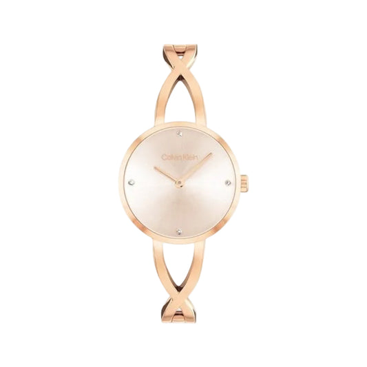 Calvin Klein 25100116 Sculpted Embrace Women Quartz Watch with Blush Dial Stainless Steel Strap