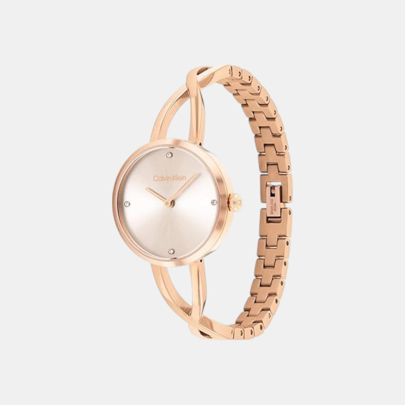 Calvin Klein 25100116 Sculpted Embrace Women Quartz Watch with Blush Dial Stainless Steel Strap