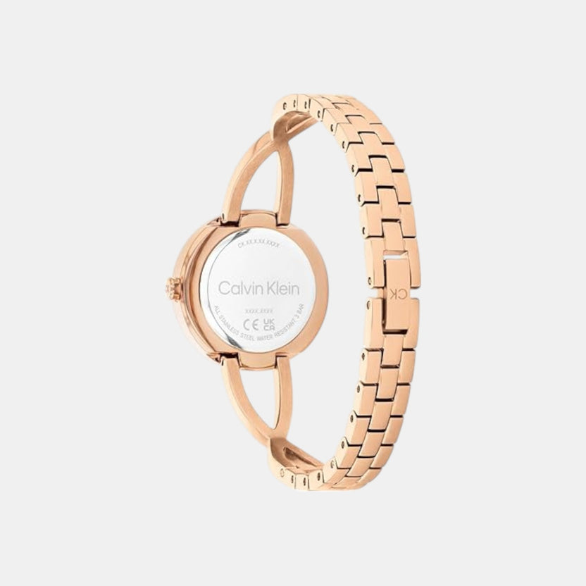 Calvin Klein 25100116 Sculpted Embrace Women Quartz Watch with Blush Dial Stainless Steel Strap