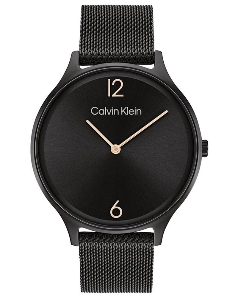 Calvin Klein Timeless Mesh Black Dial Black Stainless Steel Women’s Watch 25200004