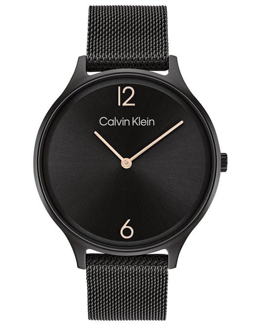 Calvin Klein Timeless Mesh Black Dial Black Stainless Steel Women’s Watch 25200004