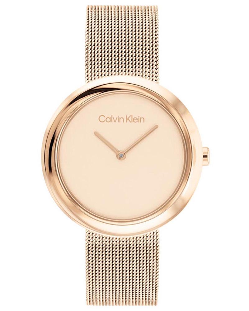 Calvin Klein 25200013 Women’s Twisted Bezel Quartz Watch with Rose-Gold Dial & Rose-Gold Stainless-Steel Strap