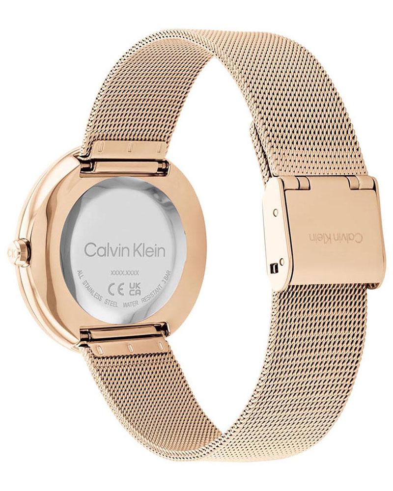 Calvin Klein 25200013 Women’s Twisted Bezel Quartz Watch with Rose-Gold Dial & Rose-Gold Stainless-Steel Strap