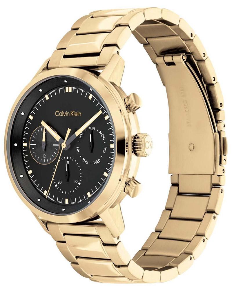 Calvin Klein 25200065 Gauge Men’s Black Dial Gold-Tone Multifunction Stainless Steel Watch