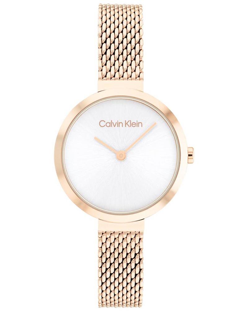 Calvin Klein 25200083 Women’s Minimalistic Analog Watch with White Dial & Stainless-Steel Strap