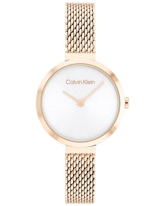 Calvin Klein 25200083 Women’s Minimalistic Analog Watch with White Dial & Stainless-Steel Strap