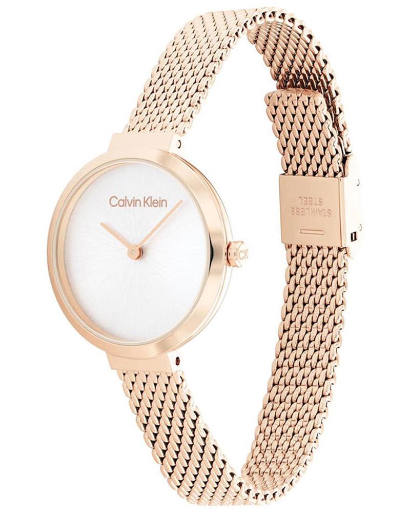 Calvin Klein 25200083 Women’s Minimalistic Analog Watch with White Dial & Stainless-Steel Strap
