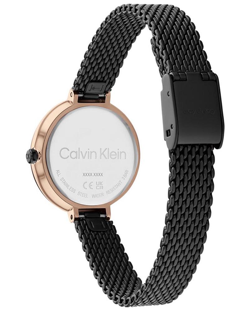Calvin Klein Women’s Black Stainless Steel Mesh Bracelet Analog Watch 25200084