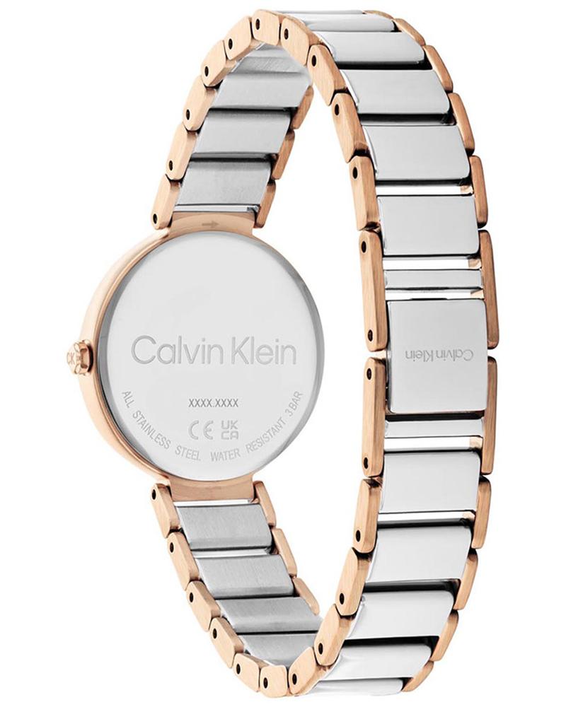 Calvin Klein 25200139 Quartz Analog Women’s Watch with Silver White Dial, Two-Tone Stainless Steel Bracelet & Crystal Indexes