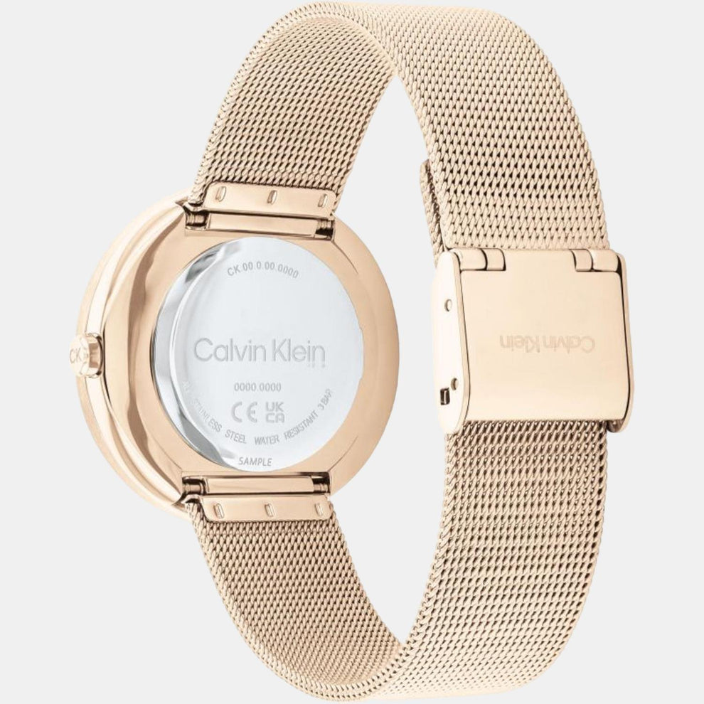 Calvin Klein 25200151 Women’s Twisted Bezel Quartz Watch with Black Dial & Stainless-Steel Strap