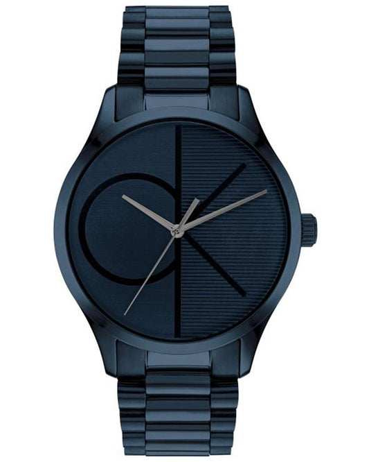 Calvin Klein 25200166 Iconic Blue Analog Dial Unisex Watch with Stainless Steel Strap